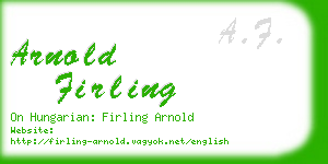 arnold firling business card